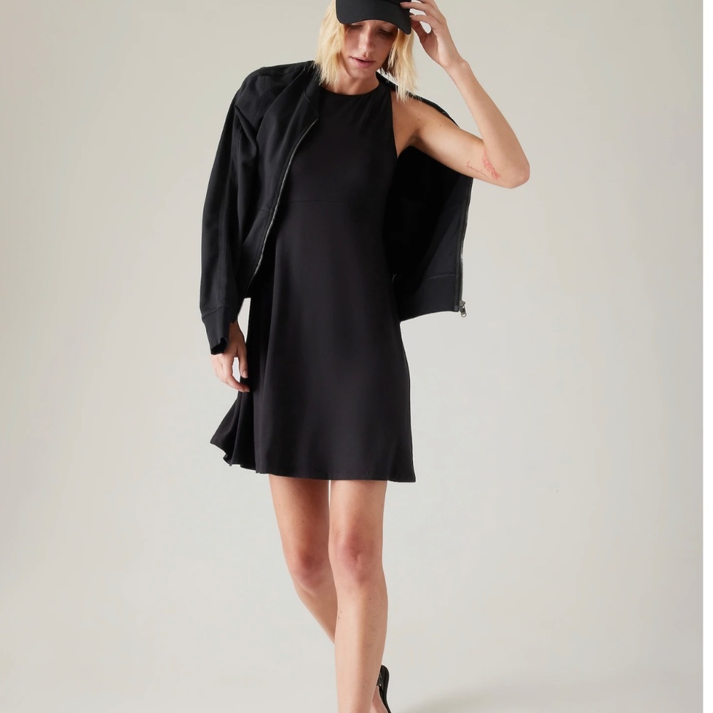 ATHLETA Santorini Thera Dress —Ruffle Pocketed Racerback Tank Dress